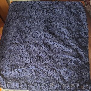 Banana Republic Dark Blue Floral Lace Pencil Skirt